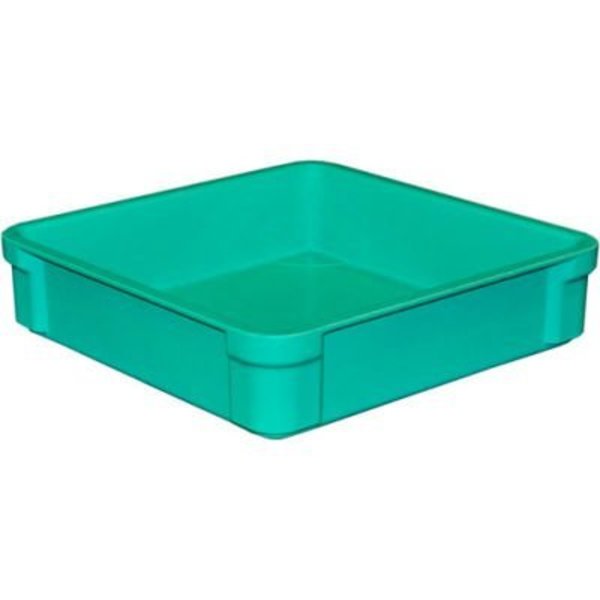 Mfg Tray Molded Fiberglass Toteline Stacking Tote 825008 - 14-3/8"L x 14-3/8"W x 3-1/2"H, Green 8250085113